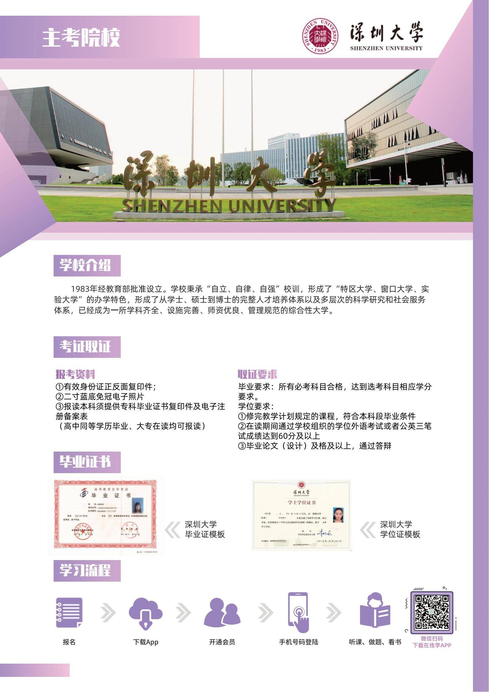 深圳大学毕业证书图片